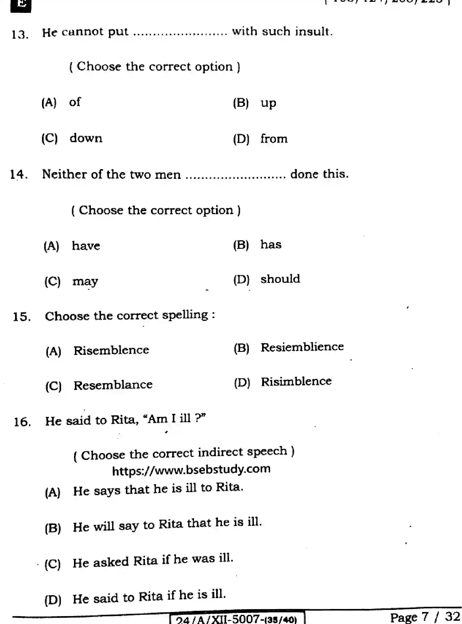 Bihar Board Class 12 2024 ENGLISH-105-SET-E Question Bank - Page 7