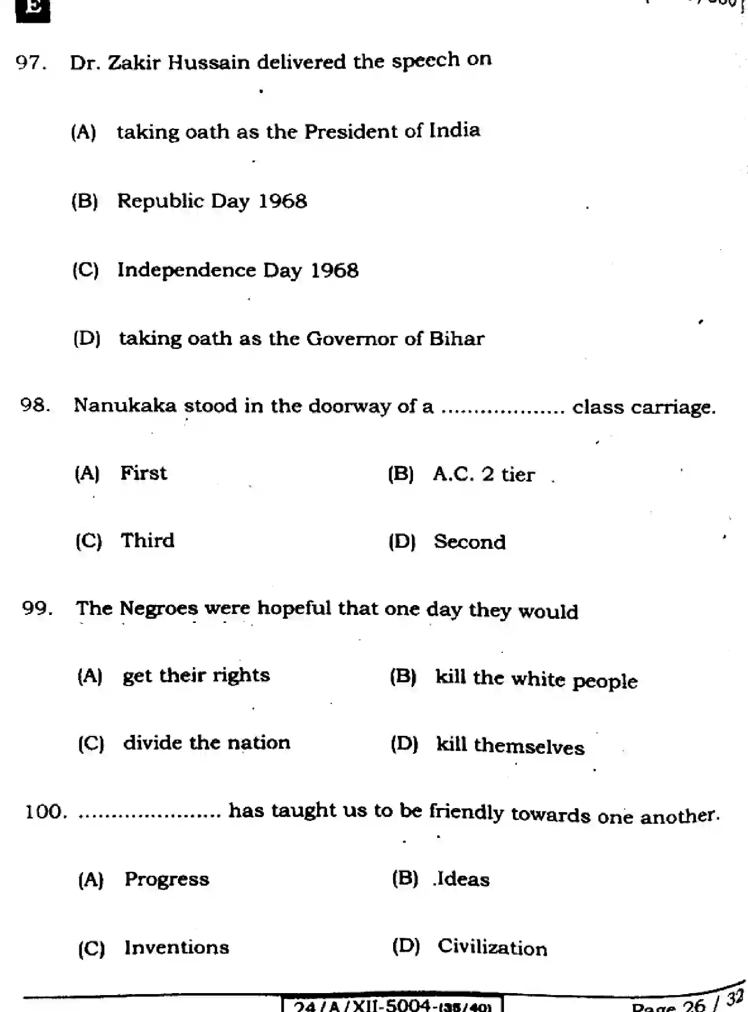Bihar Board Class 12 2024 ENGLISH-305-330-SET-E Question Bank - Page 26