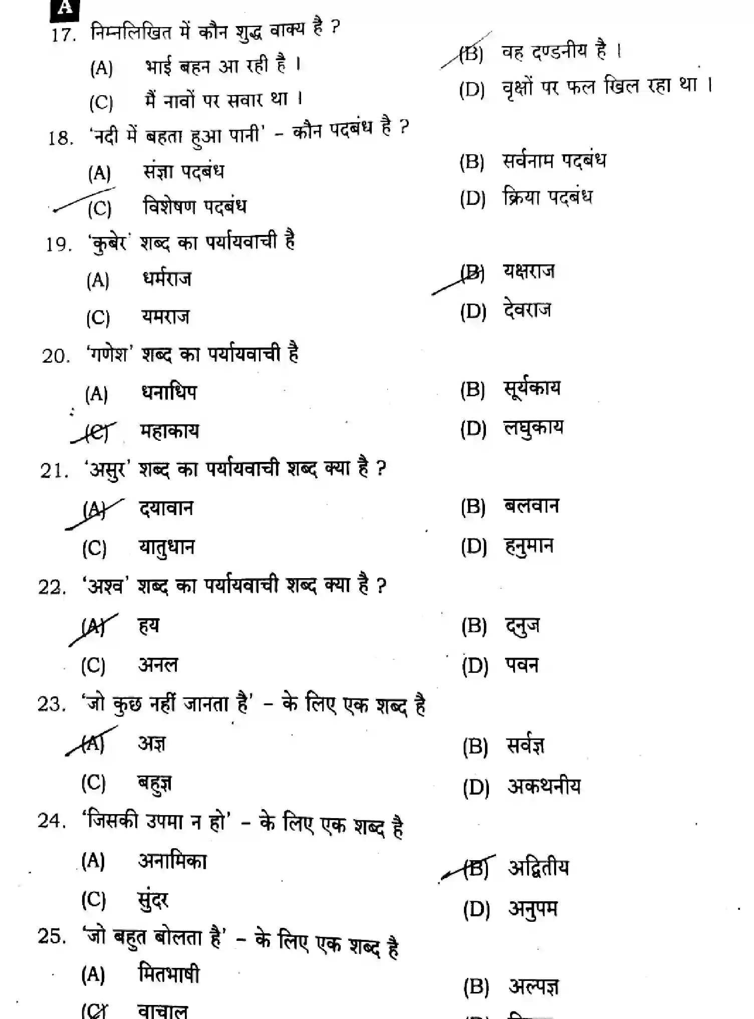 Bihar Board Class 12 2024 HINDI-106-206-306-SENT-UP-SET-A Question Bank - Page 4