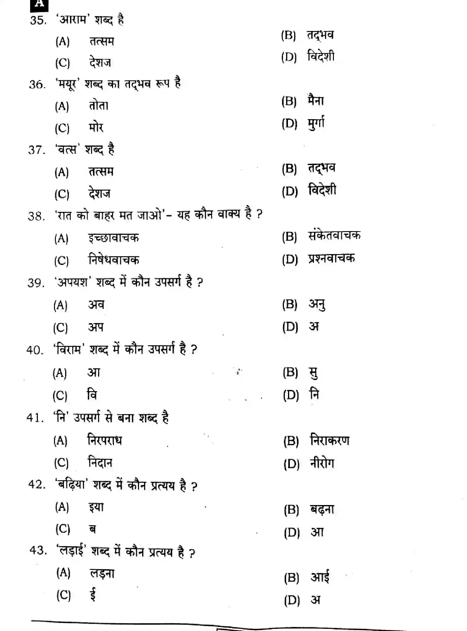 Bihar Board Class 12 2024 HINDI-106-206-306-SENT-UP-SET-A Question Bank - Page 6