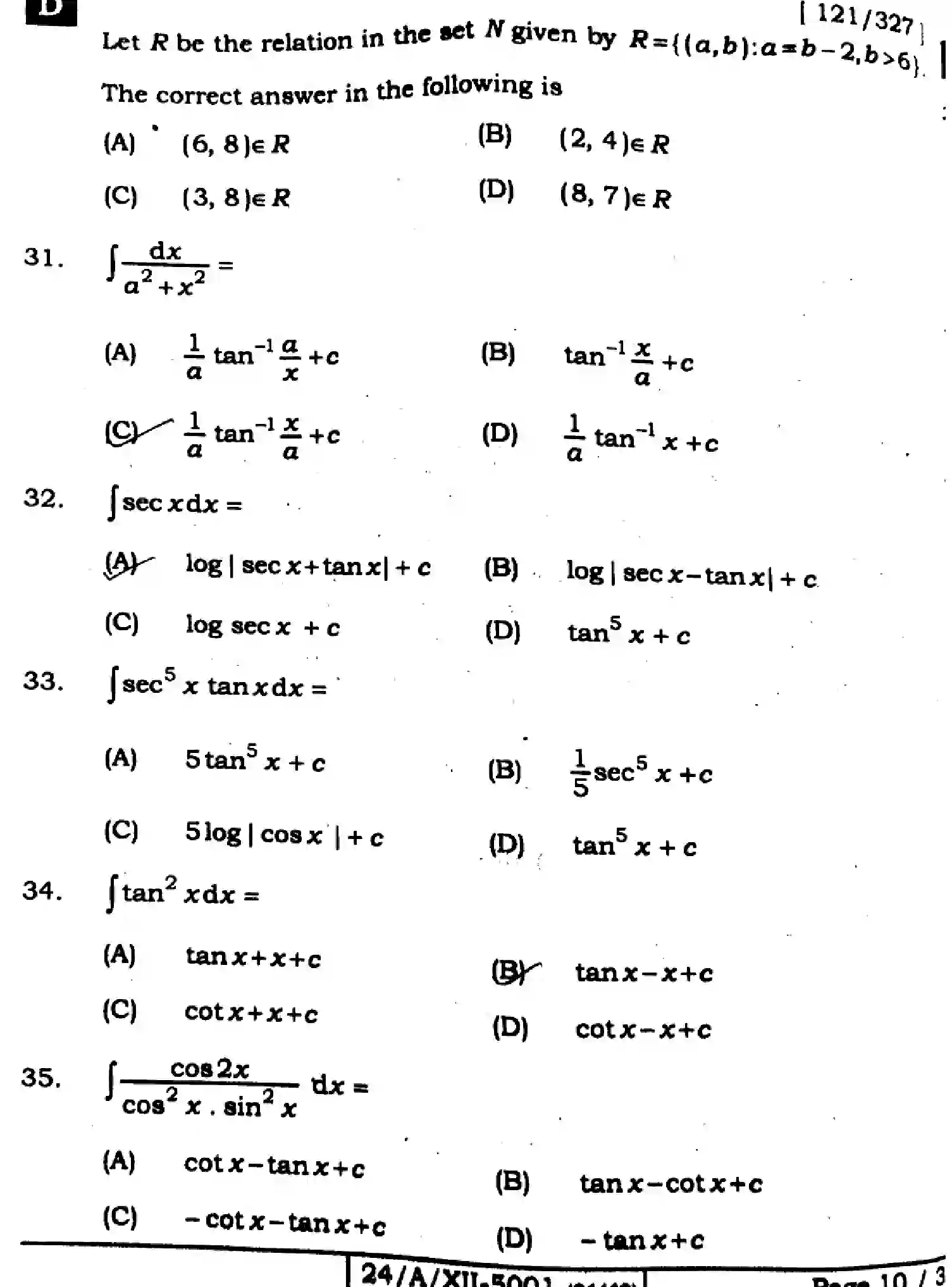 Bihar Board Class 12 2024 MATHEMATICS-121-327-SET-D Question Bank - Page 10