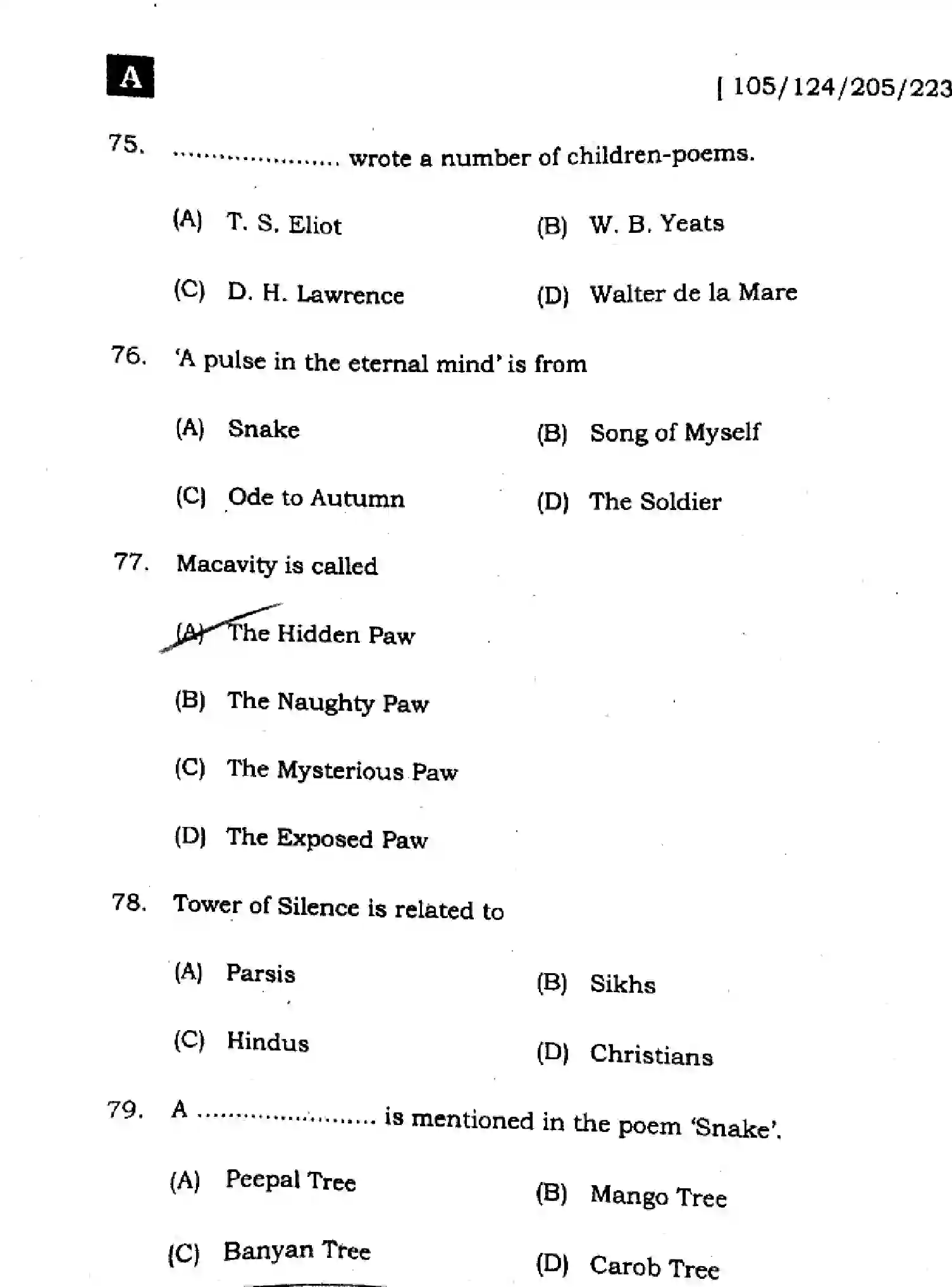 Bihar Board Class 12 2025 ENGLISH-105-124-205-223-SET-A Question Bank - Page 21