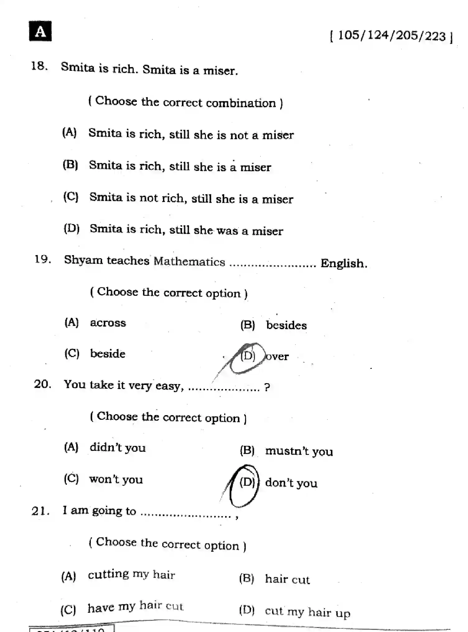 Bihar Board Class 12 2025 ENGLISH-105-124-205-223-SET-A Question Bank - Page 7