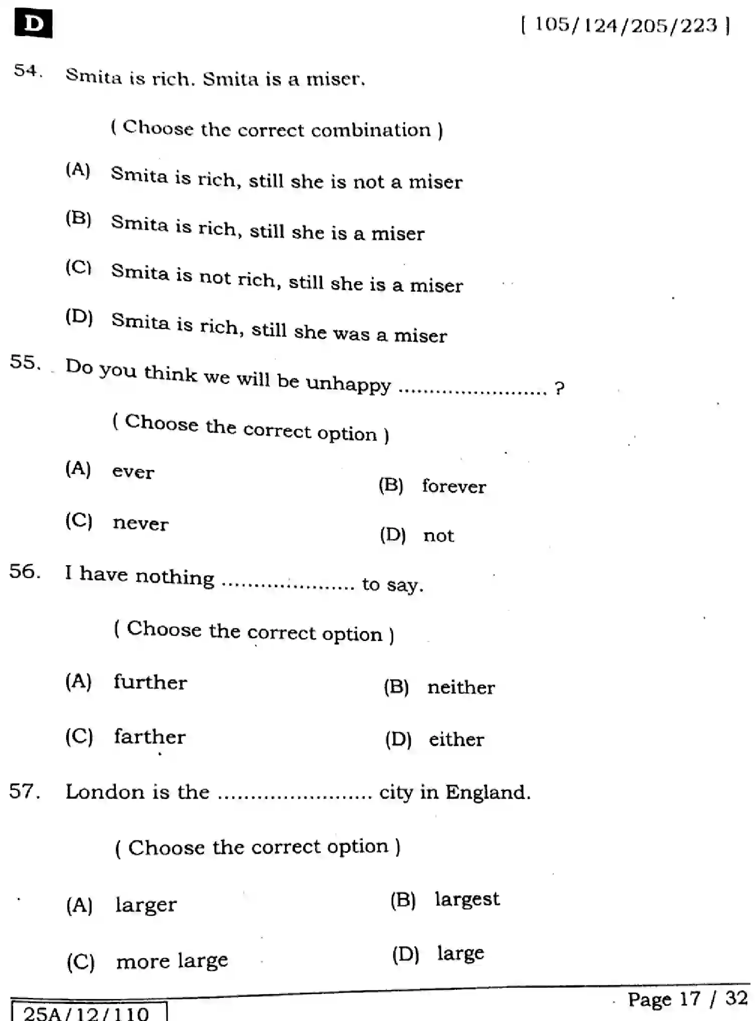 Bihar Board Class 12 2025 ENGLISH-105-124-205-223-SET-D Question Bank - Page 17