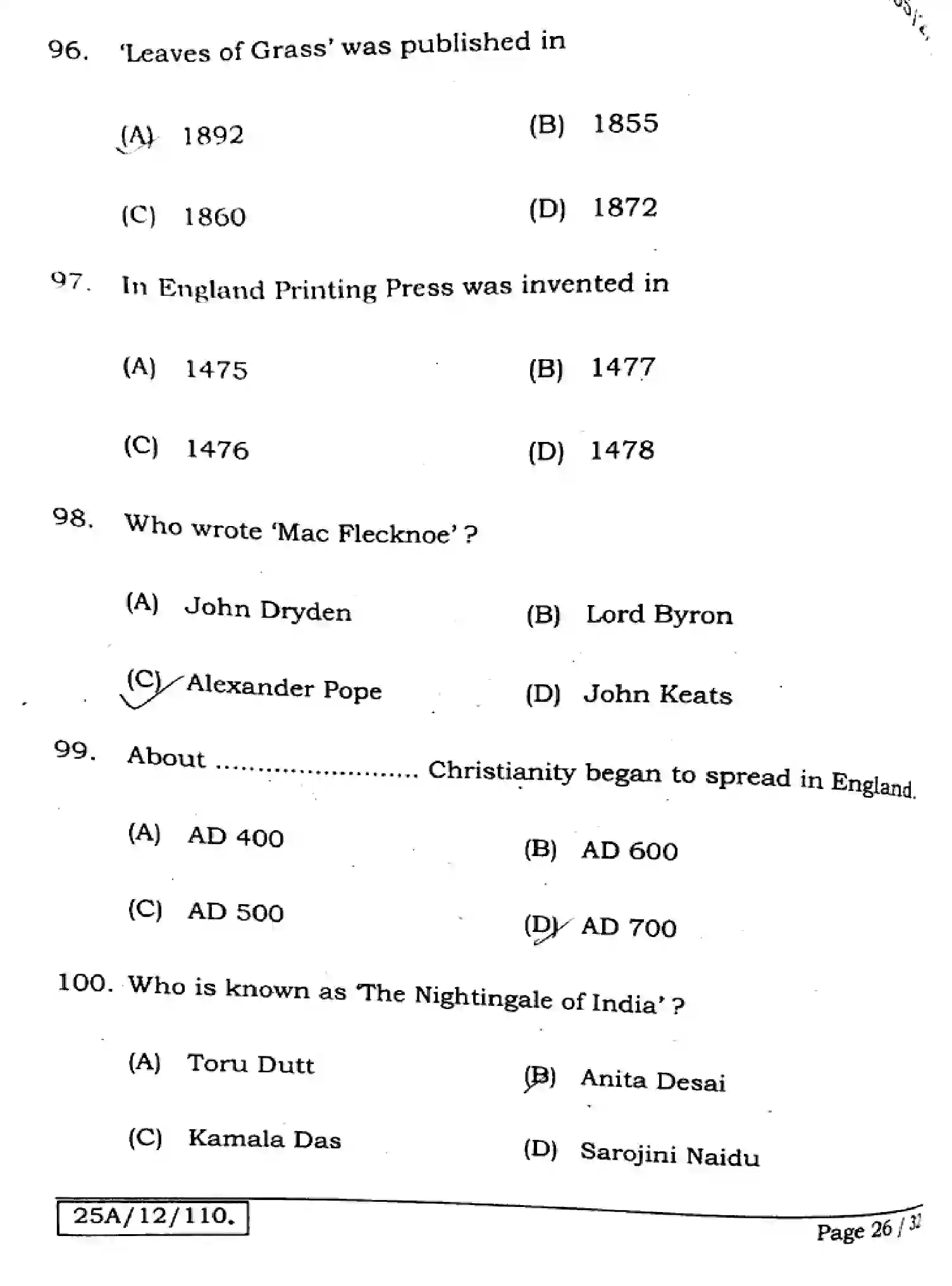 Bihar Board Class 12 2025 ENGLISH-105-124-205-223-SET-D Question Bank - Page 26