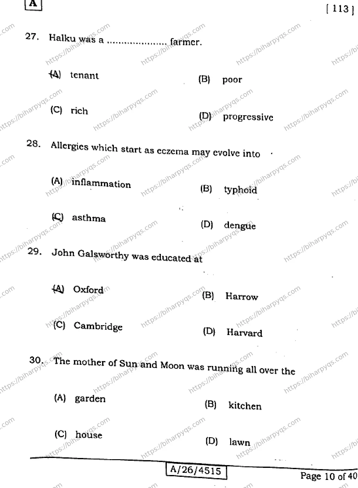 Bihar Board Class 10 2026 ENGLISH SET A Finals - Page 10