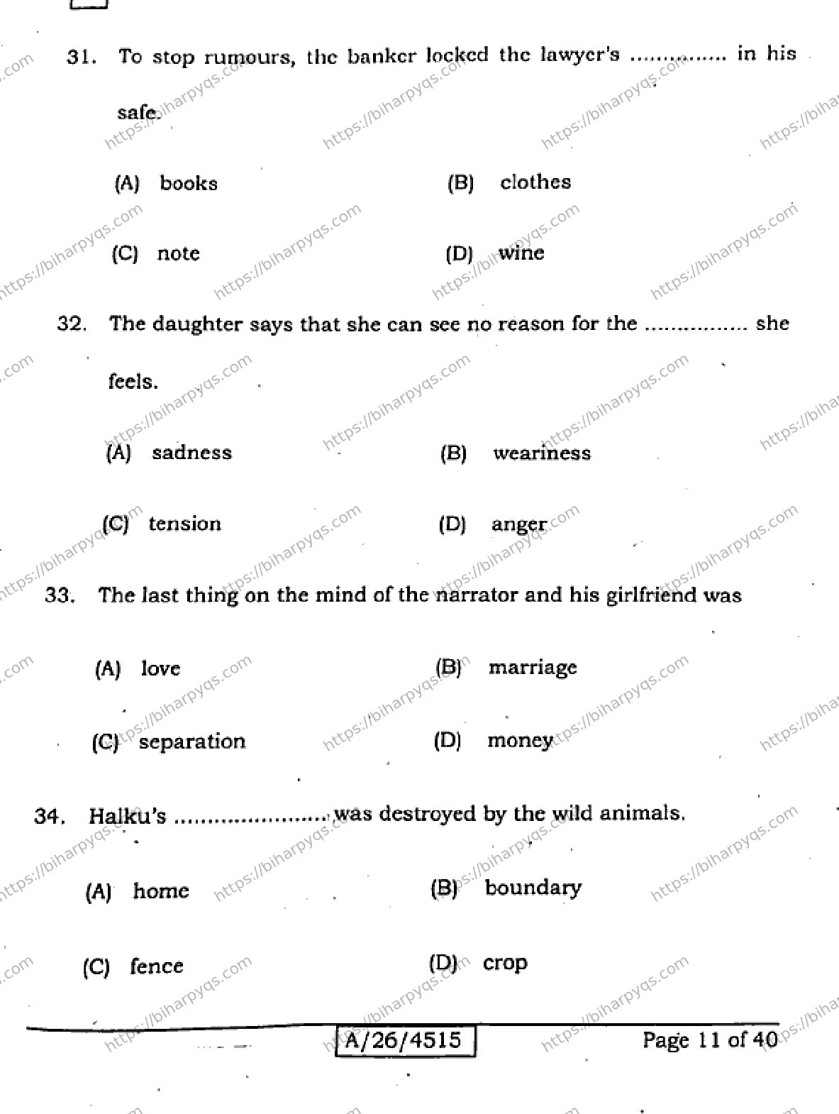 Bihar Board Class 10 2026 ENGLISH SET A Finals - Page 11