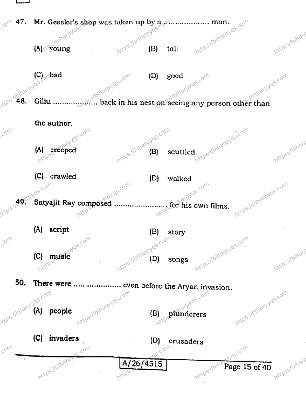 Bihar Board Class 10 2026 ENGLISH SET A Finals - Page 15