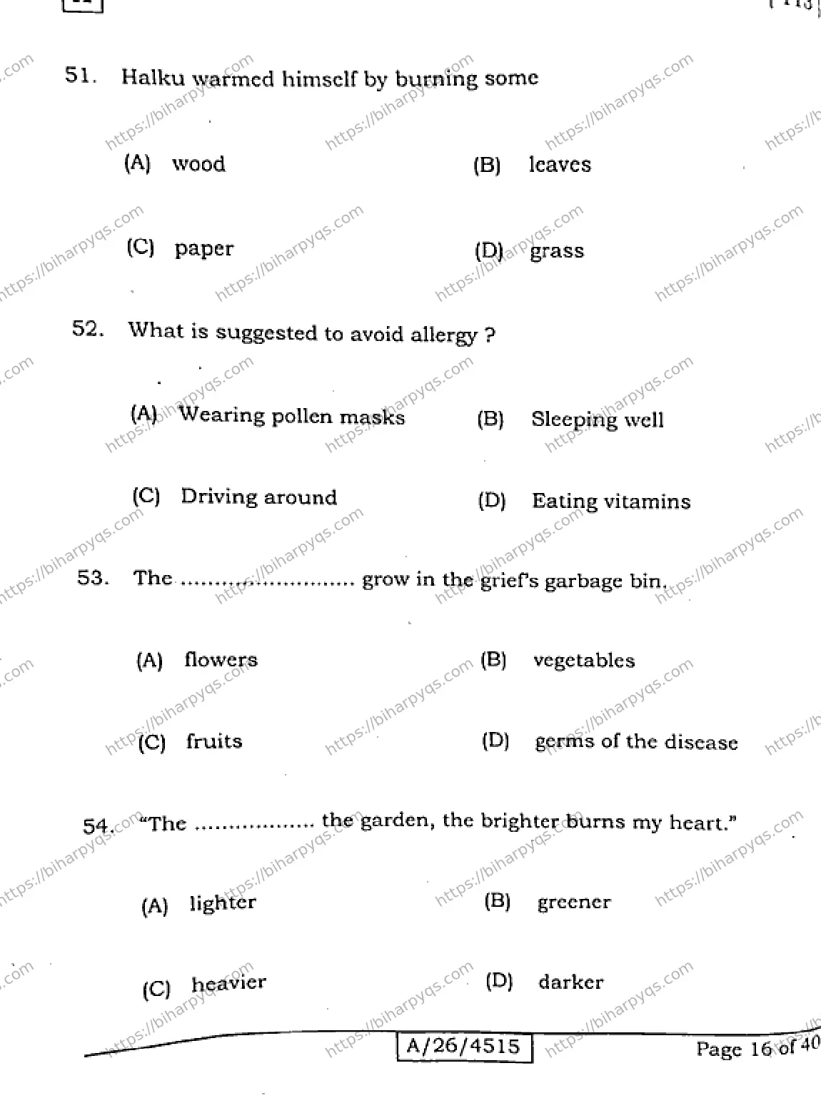 Bihar Board Class 10 2026 ENGLISH SET A Finals - Page 16