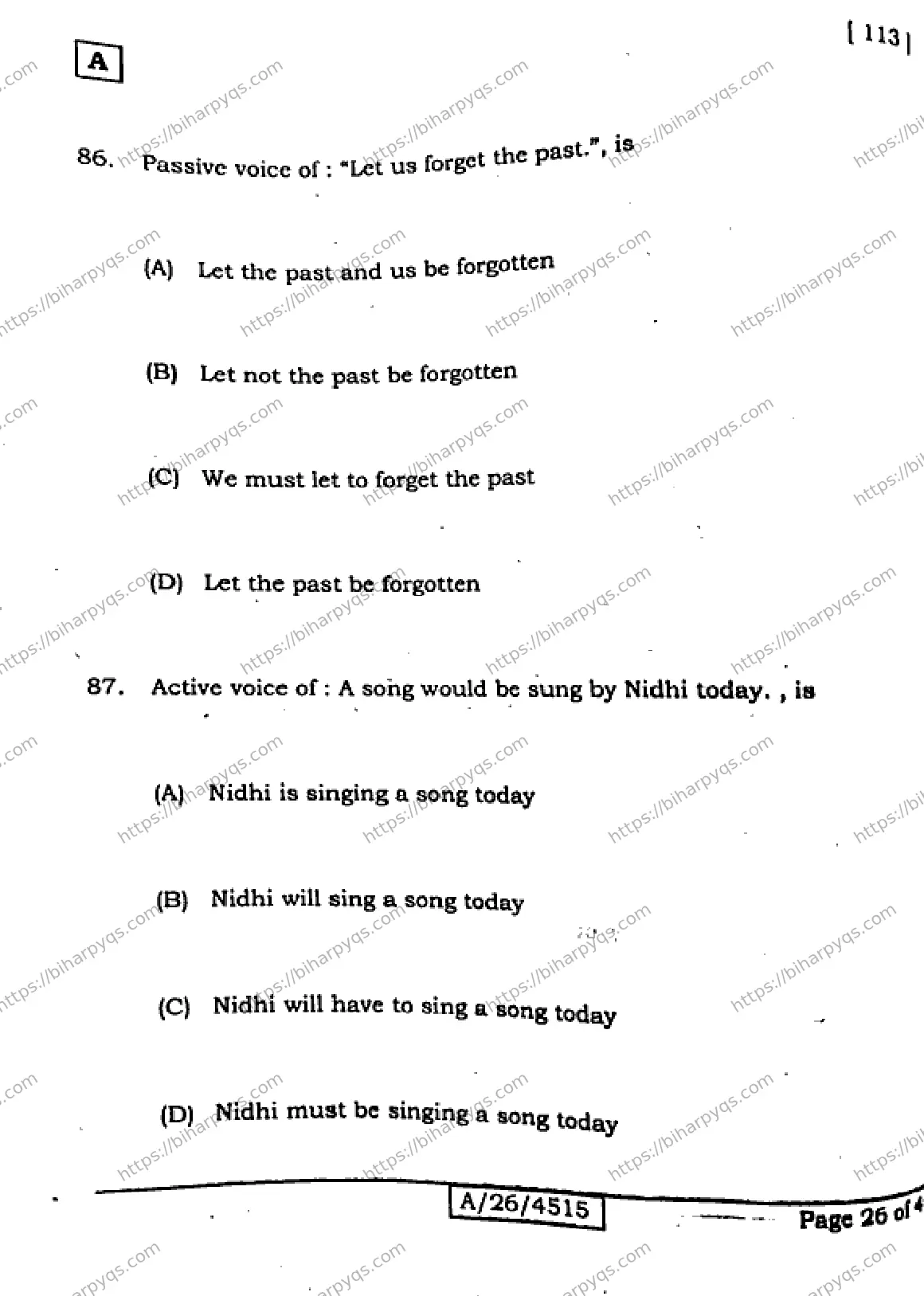 Bihar Board Class 10 2026 ENGLISH SET A Finals - Page 26