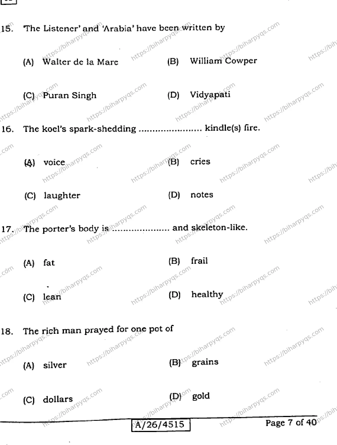 Bihar Board Class 10 2026 ENGLISH SET A Finals - Page 7