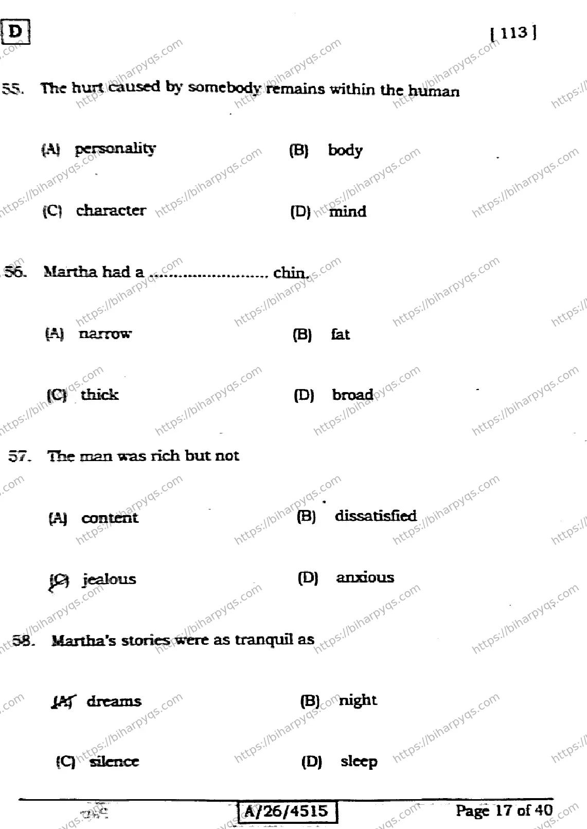 Bihar Board Class 10 2026 ENGLISH SET D Finals - Page 17