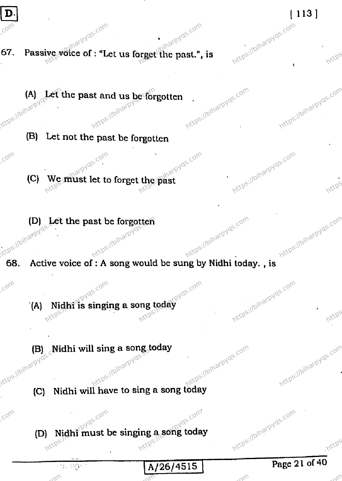 Bihar Board Class 10 2026 ENGLISH SET D Finals - Page 21