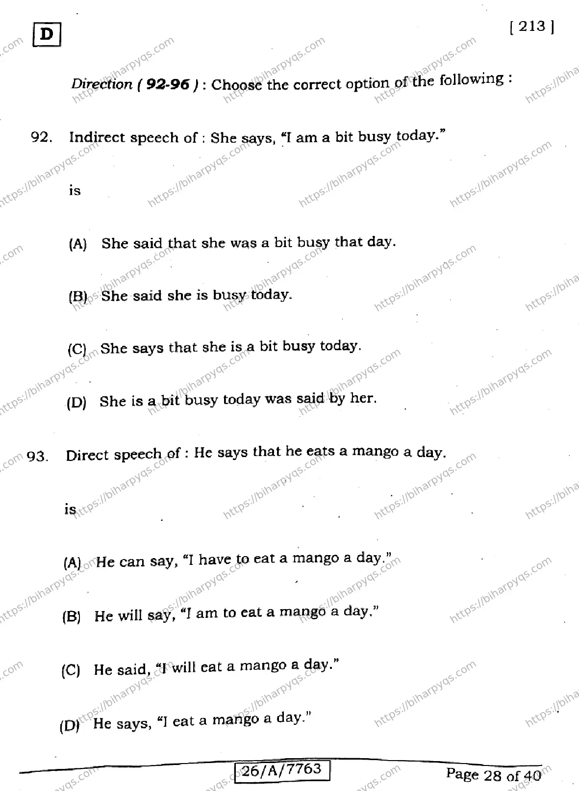 Bihar Board Class 10 2026 ENGLISH SET D2 Finals - Page 28