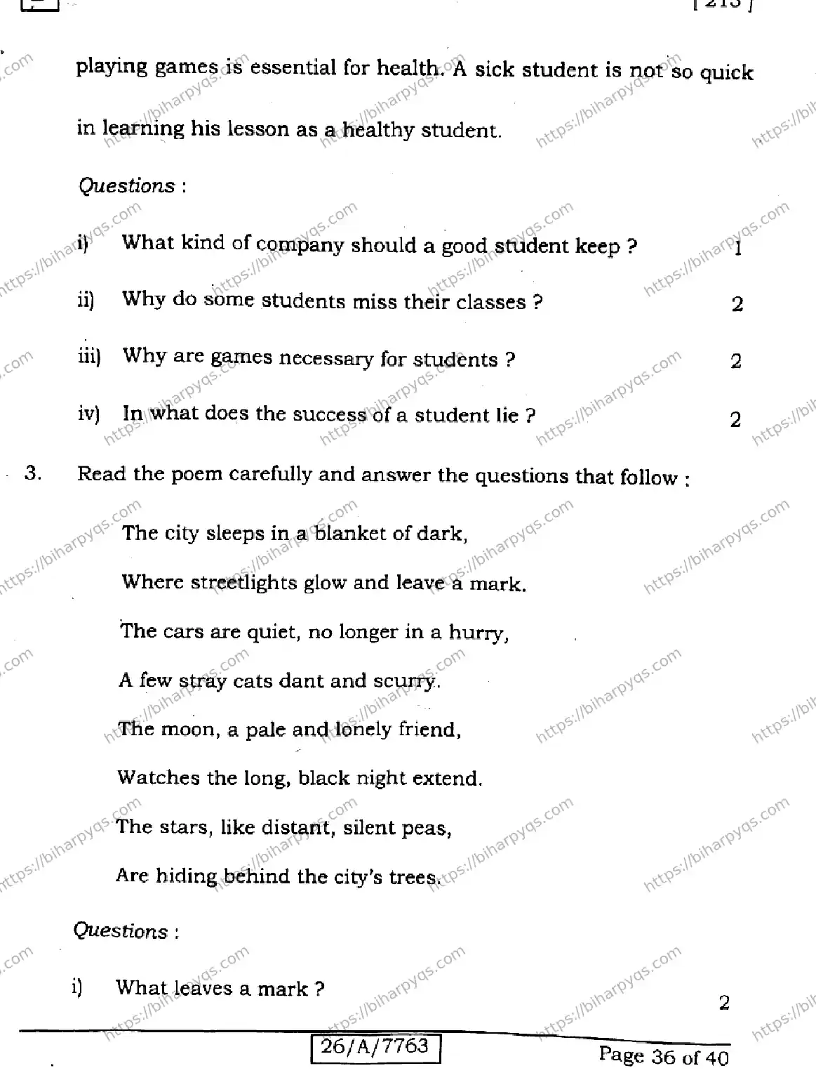 Bihar Board Class 10 2026 ENGLISH SET D2 Finals - Page 36