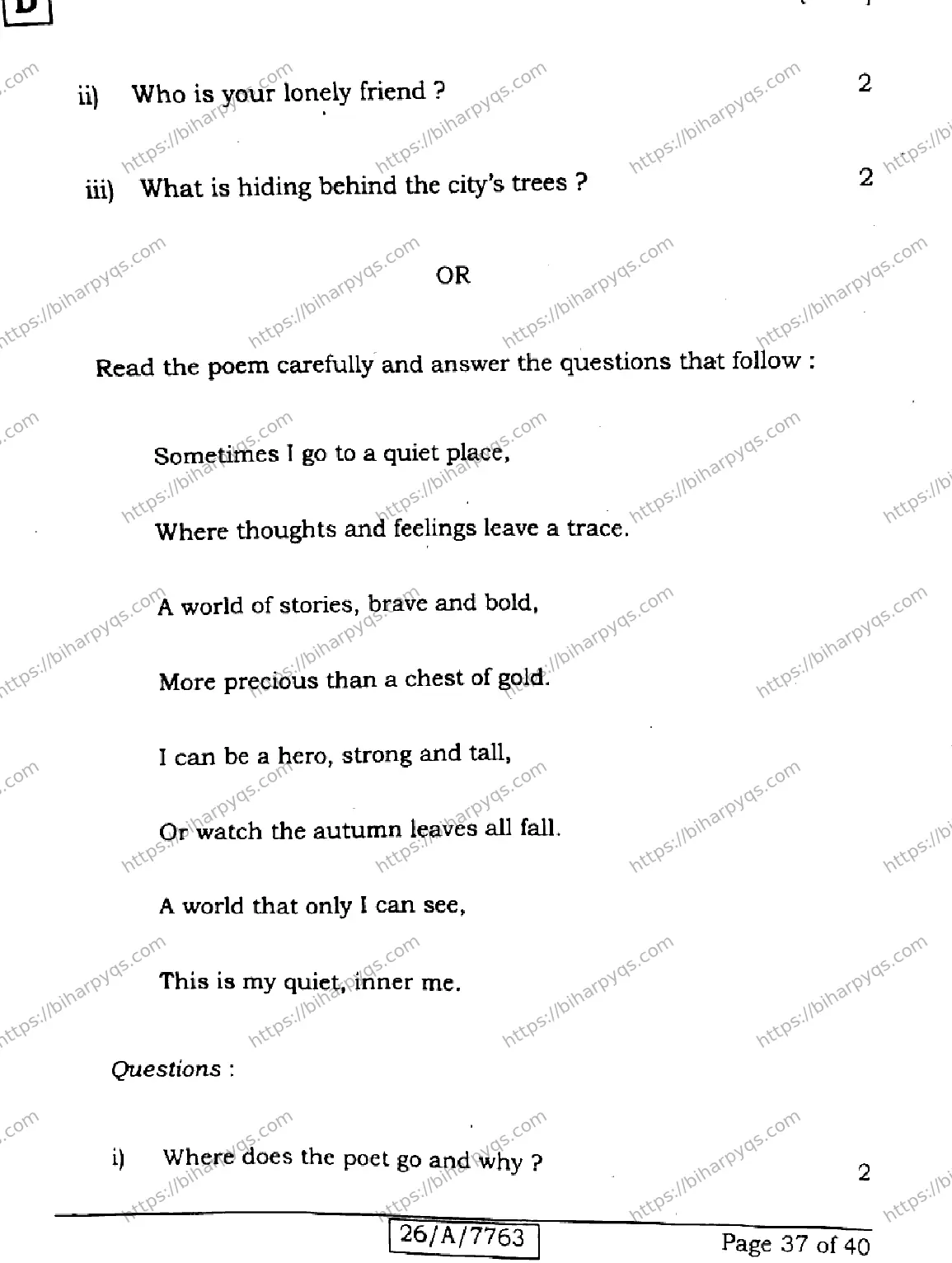 Bihar Board Class 10 2026 ENGLISH SET D2 Finals - Page 37