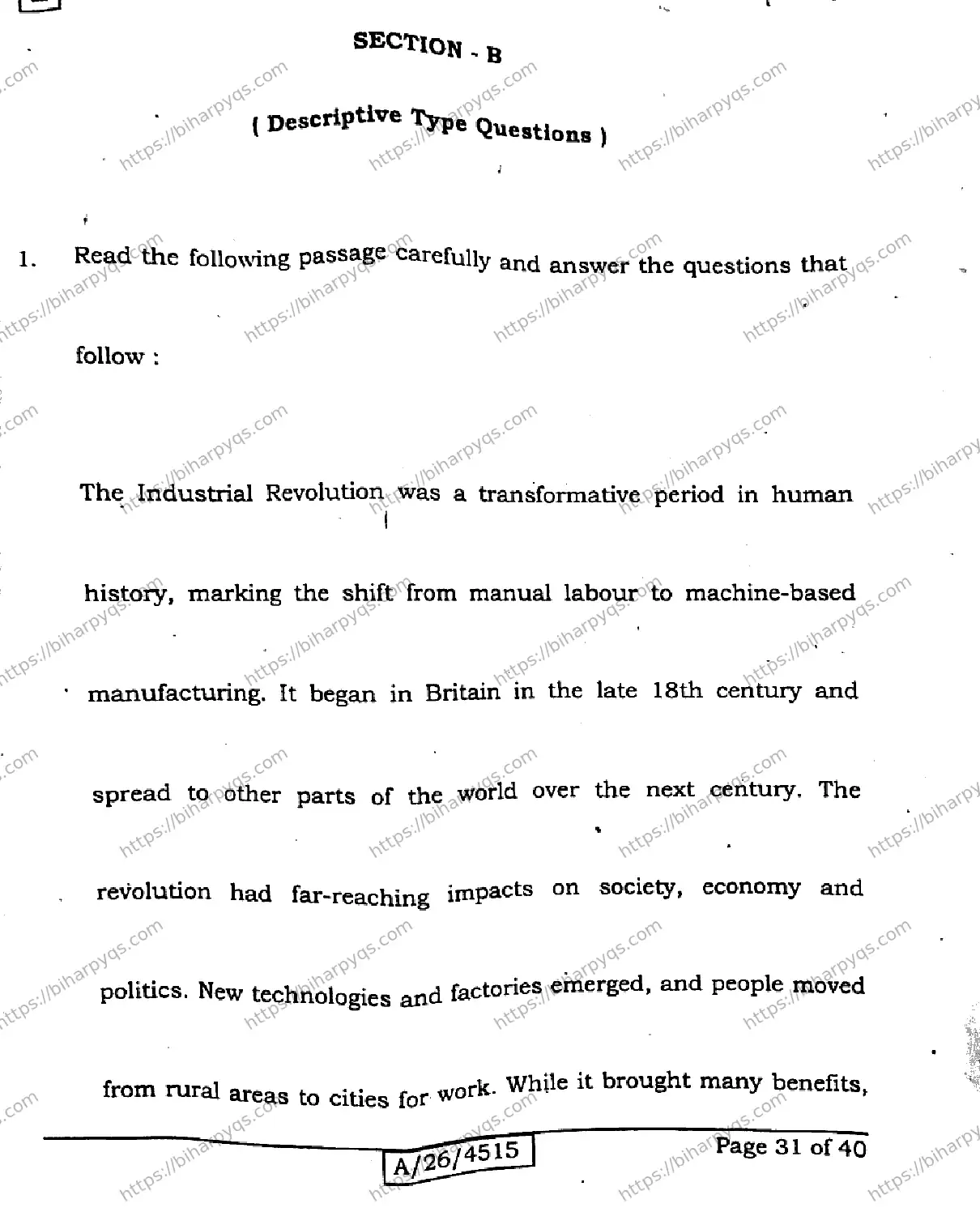 Bihar Board Class 10 2026 ENGLISH SET E Finals - Page 31