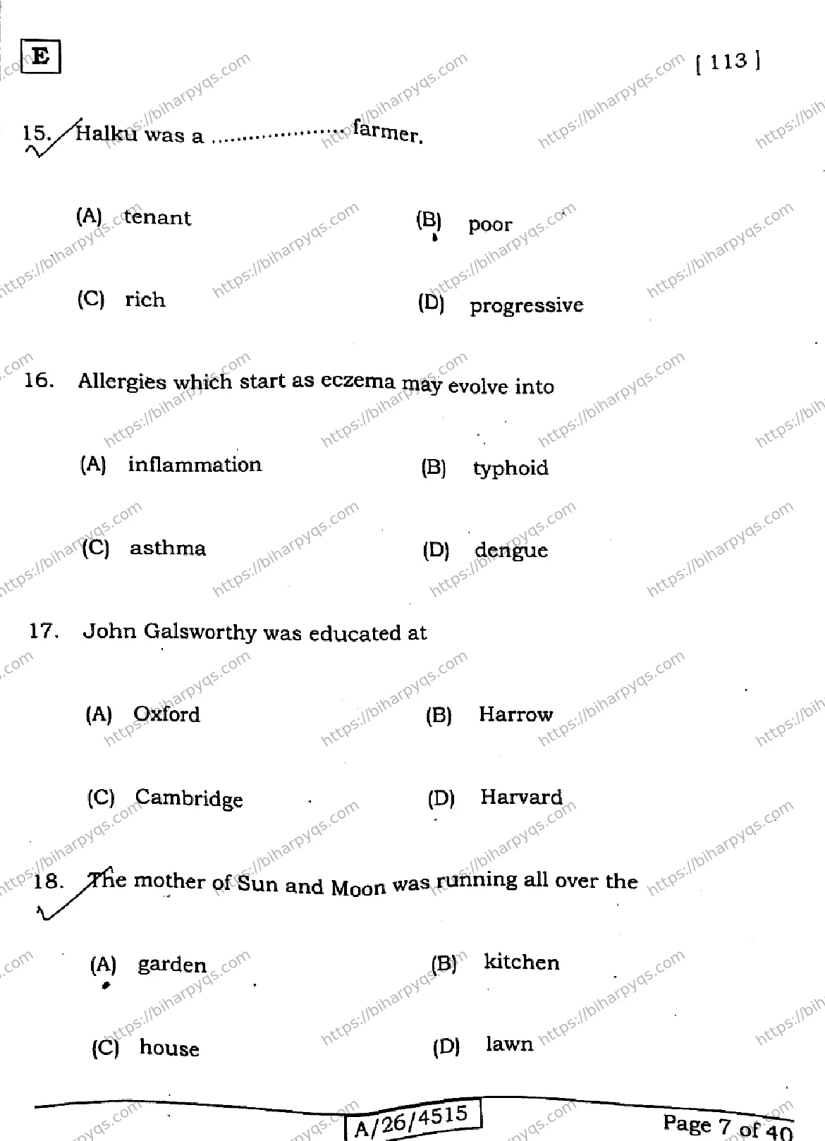 Bihar Board Class 10 2026 ENGLISH SET E Finals - Page 6