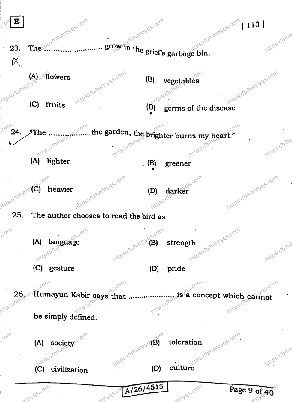 Bihar Board Class 10 2026 ENGLISH SET E Finals - Page 8