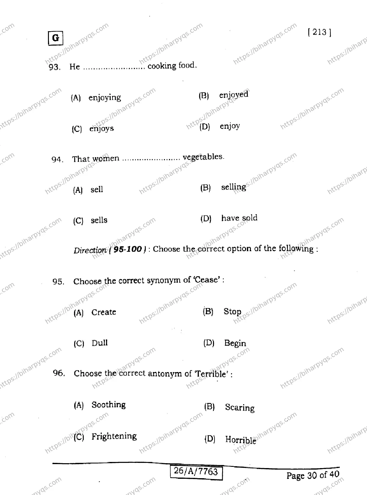 Bihar Board Class 10 2026 ENGLISH SET G Finals - Page 30