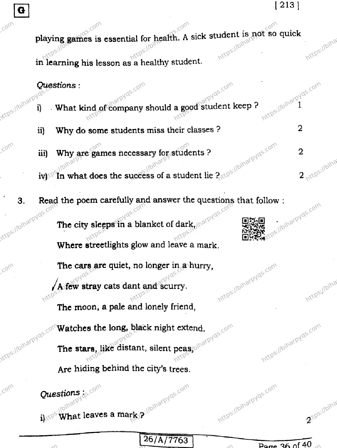 Bihar Board Class 10 2026 ENGLISH SET G Finals - Page 36
