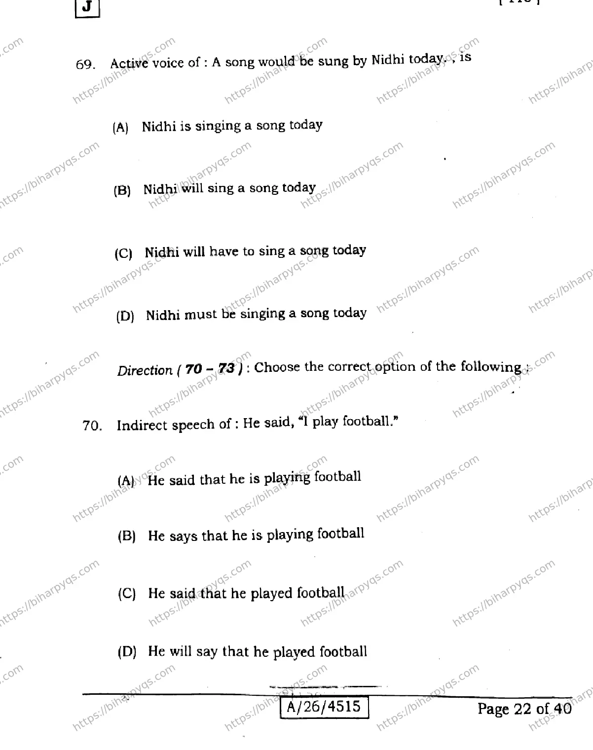 Bihar Board Class 10 2026 ENGLISH SET J Finals - Page 22