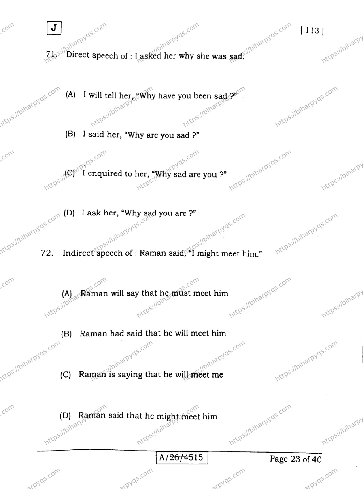 Bihar Board Class 10 2026 ENGLISH SET J Finals - Page 23