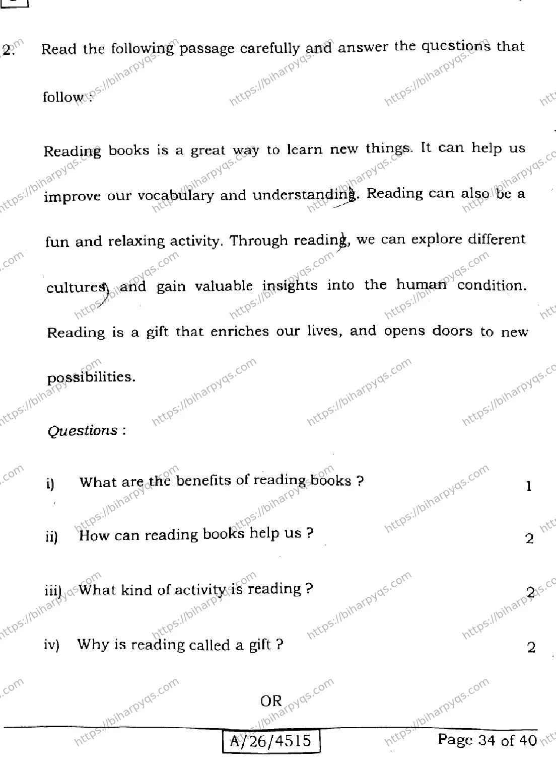Bihar Board Class 10 2026 ENGLISH SET J Finals - Page 34