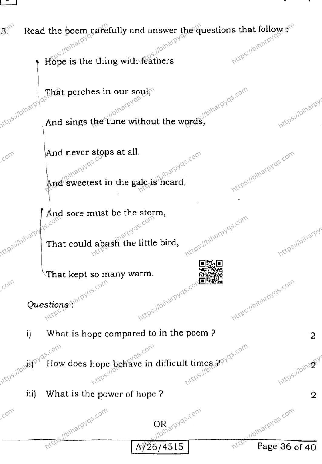 Bihar Board Class 10 2026 ENGLISH SET J Finals - Page 36