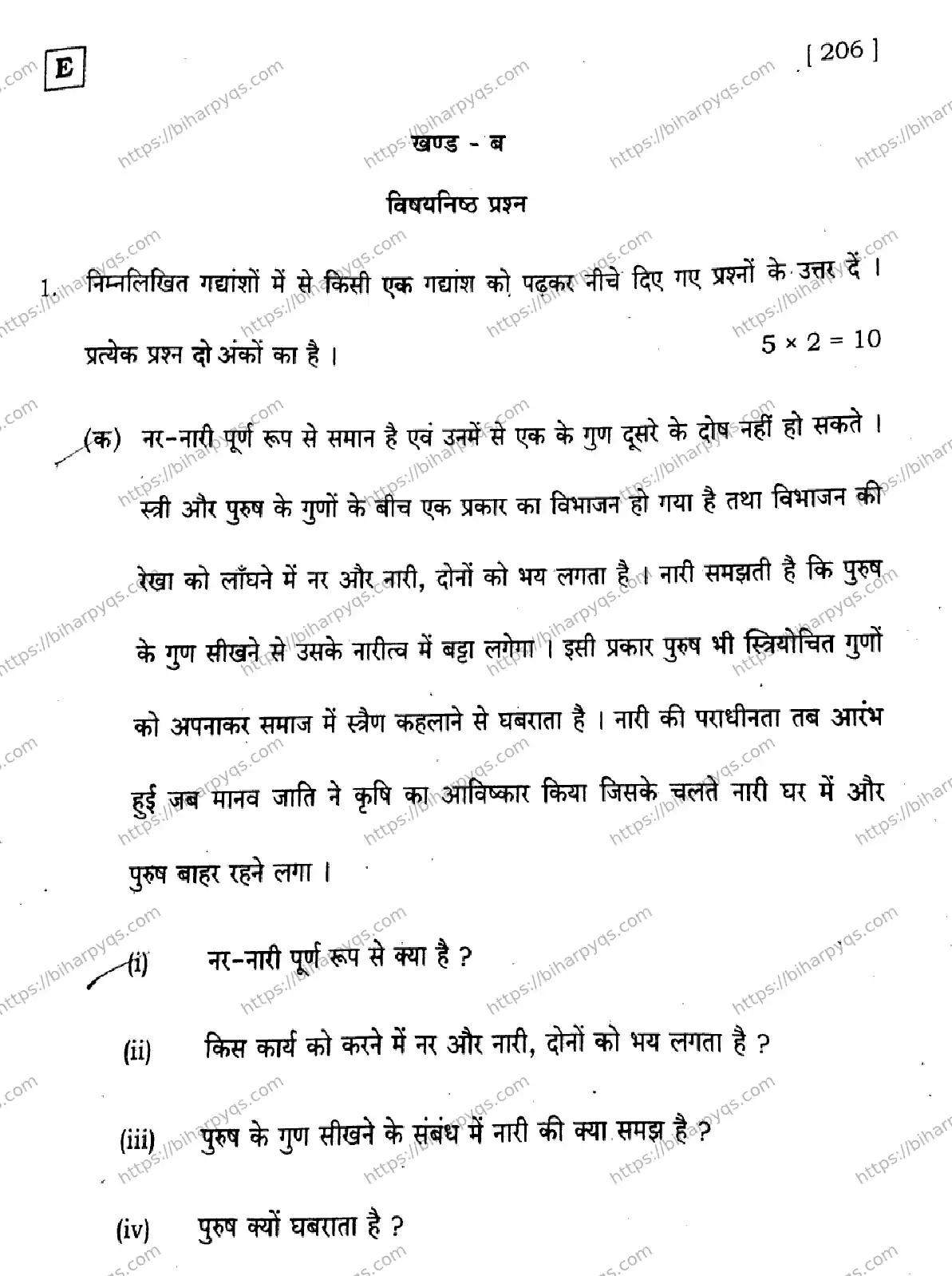 Bihar Board Class 10 2026 HINDI SIL NLH SET E Finals - Page 25