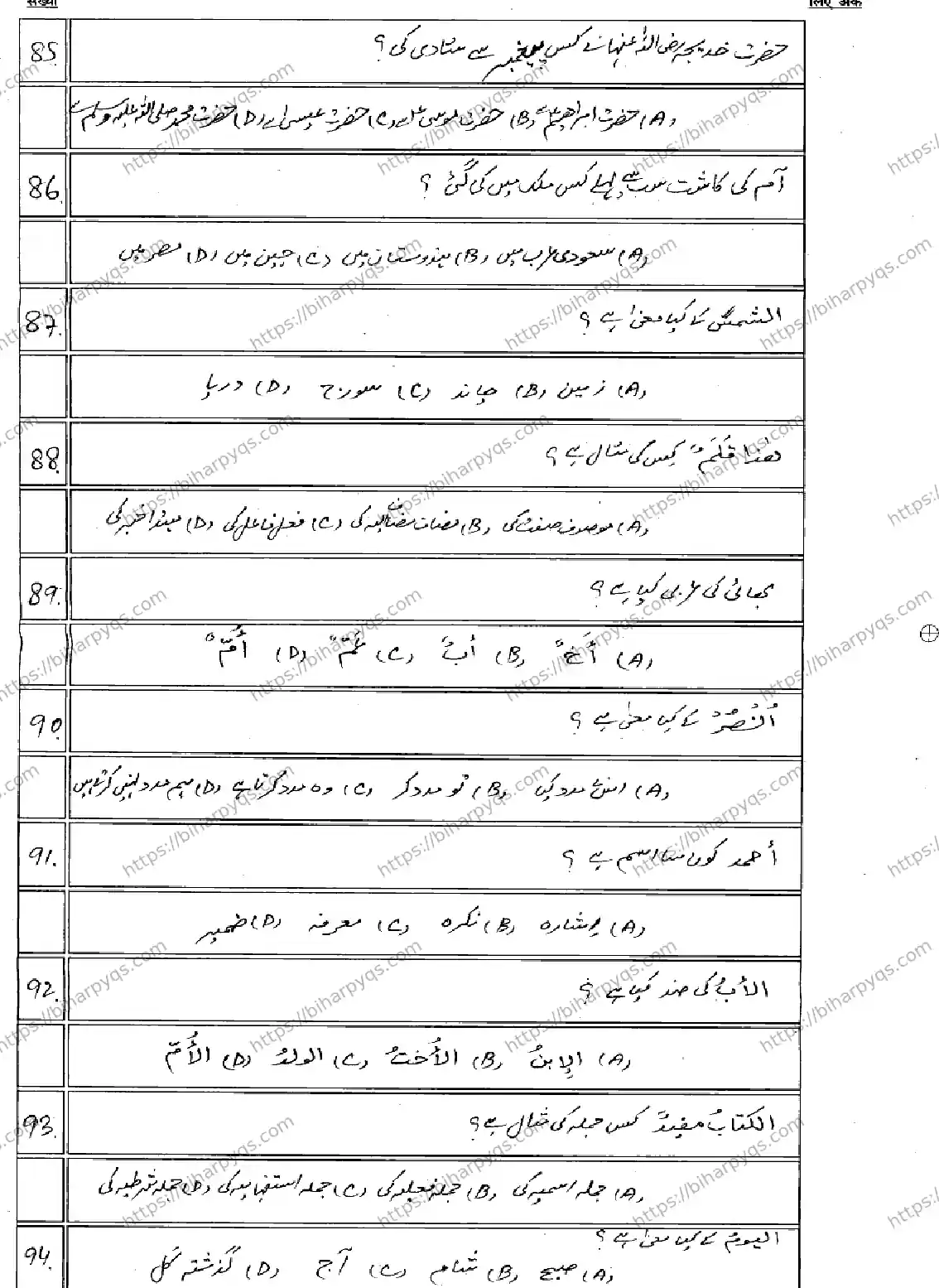 Bihar Board Class 10 2026 ARABIC Model Papers - Page 11