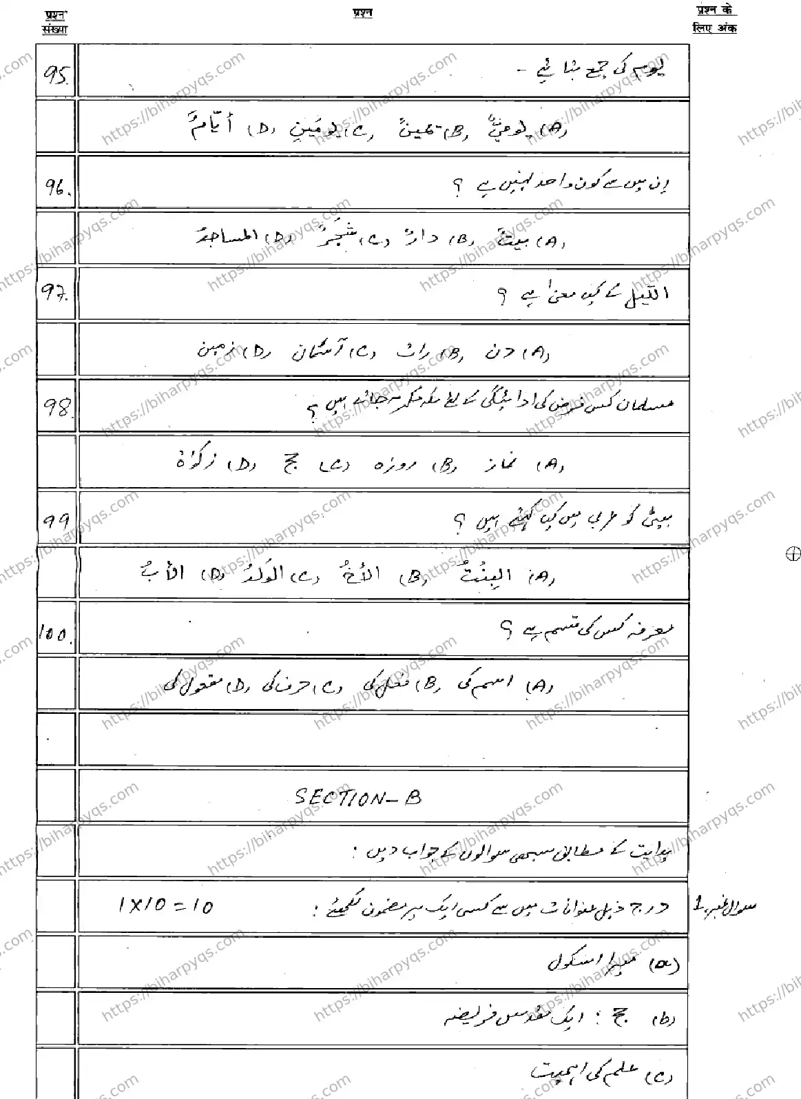 Bihar Board Class 10 2026 ARABIC Model Papers - Page 12