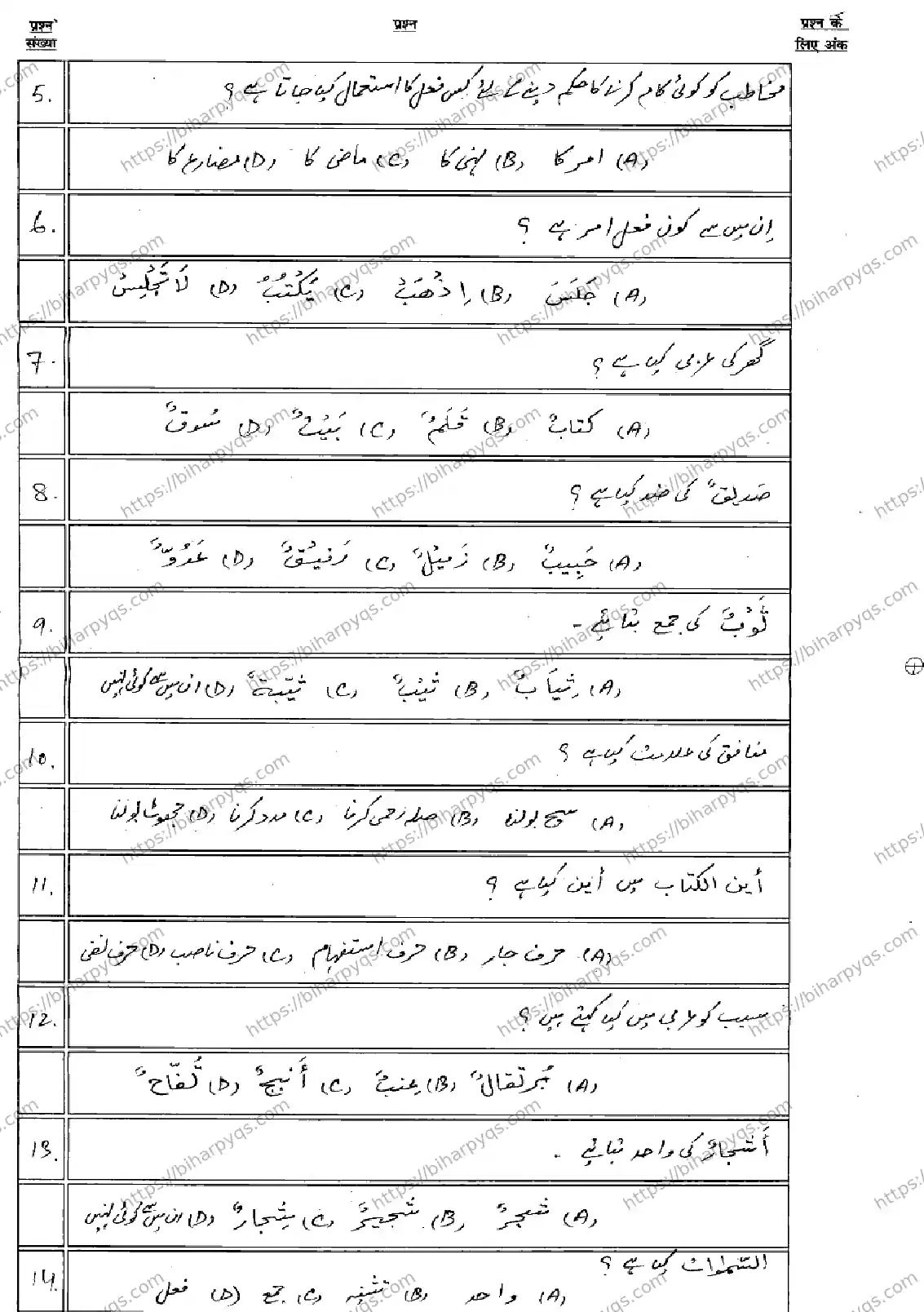 Bihar Board Class 10 2026 ARABIC Model Papers - Page 3