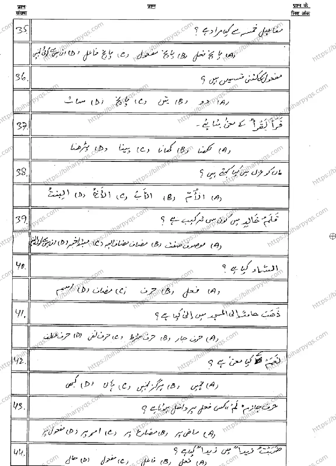 Bihar Board Class 10 2026 ARABIC Model Papers - Page 6