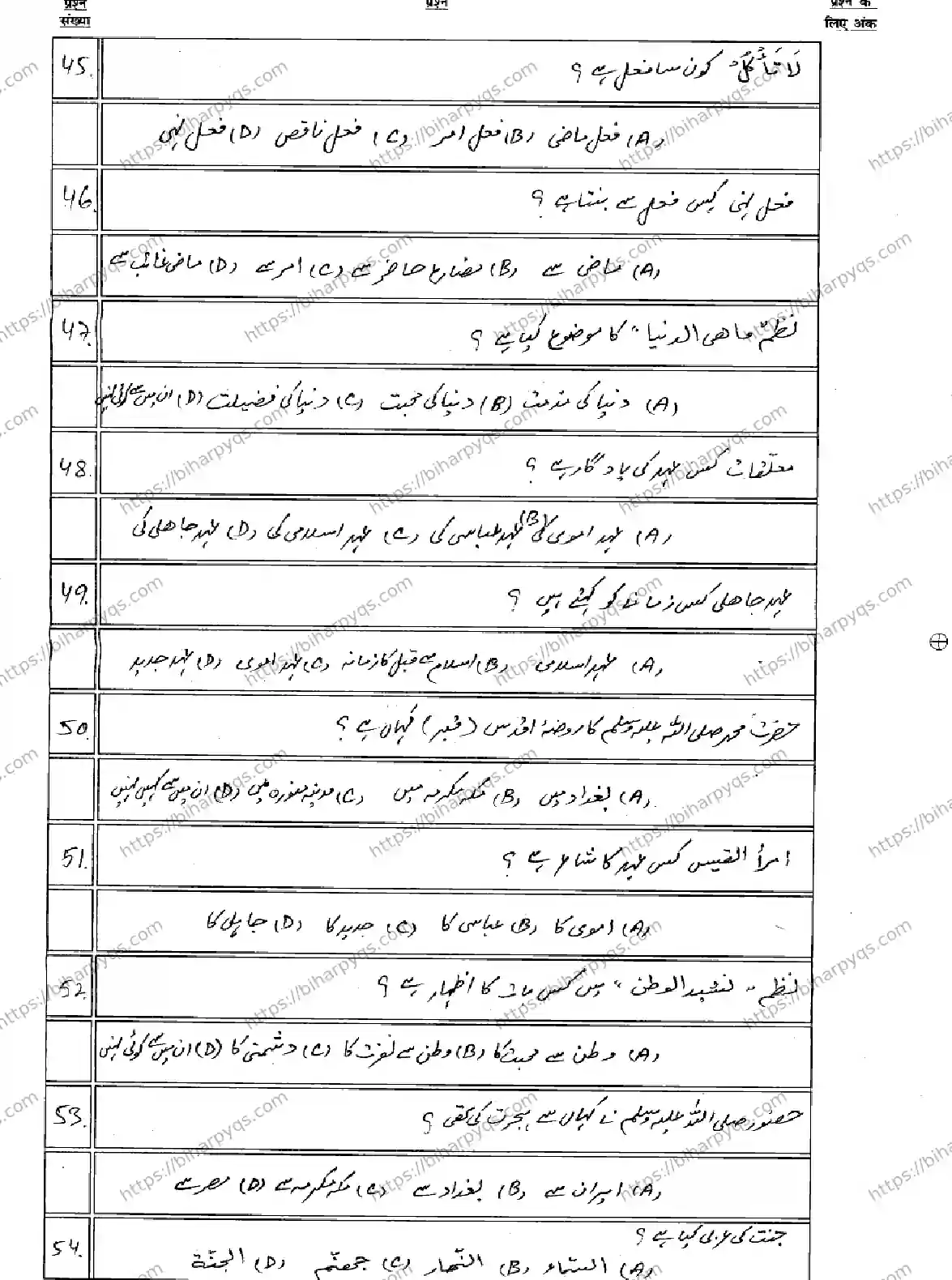 Bihar Board Class 10 2026 ARABIC Model Papers - Page 7