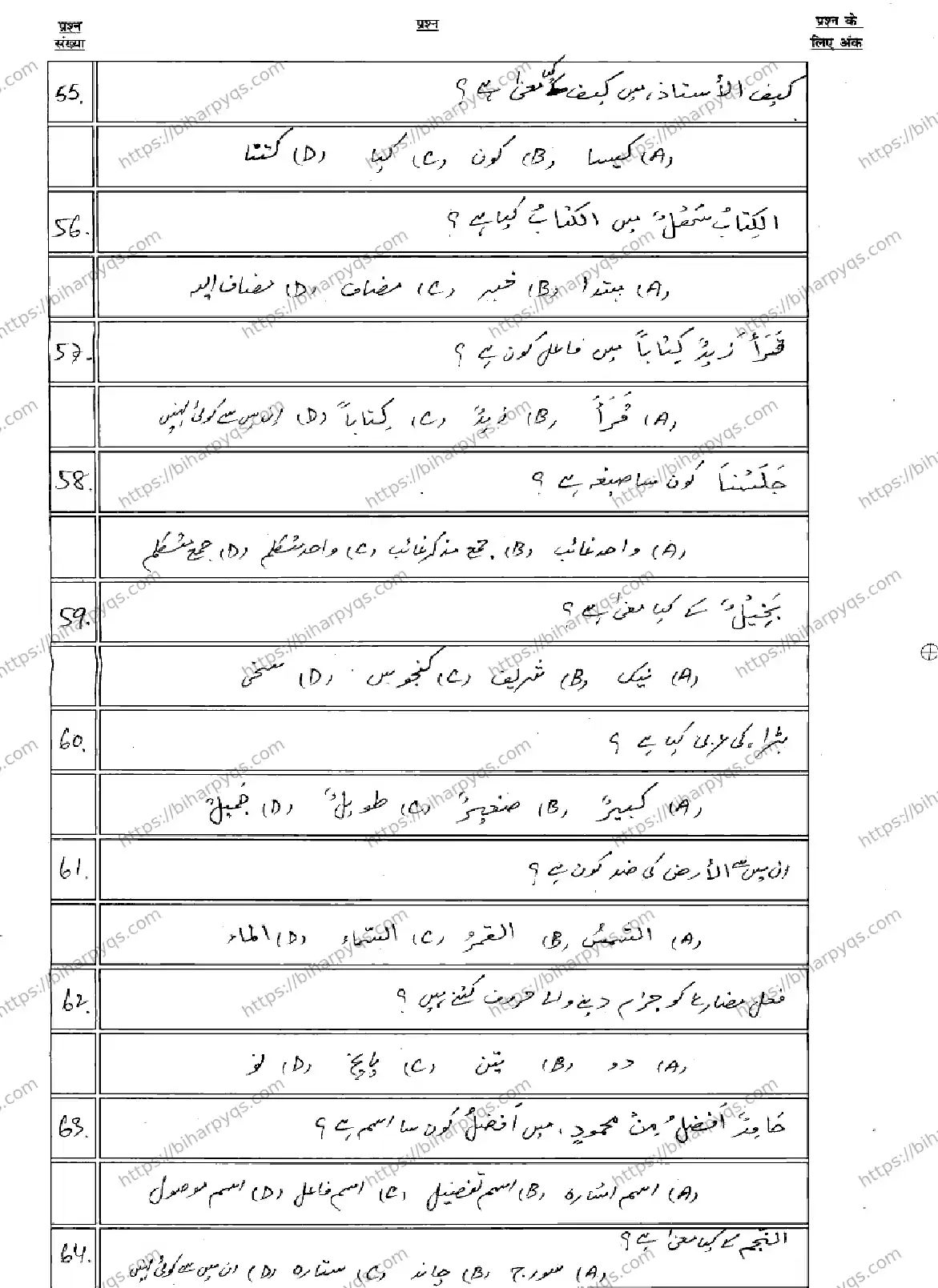 Bihar Board Class 10 2026 ARABIC Model Papers - Page 8