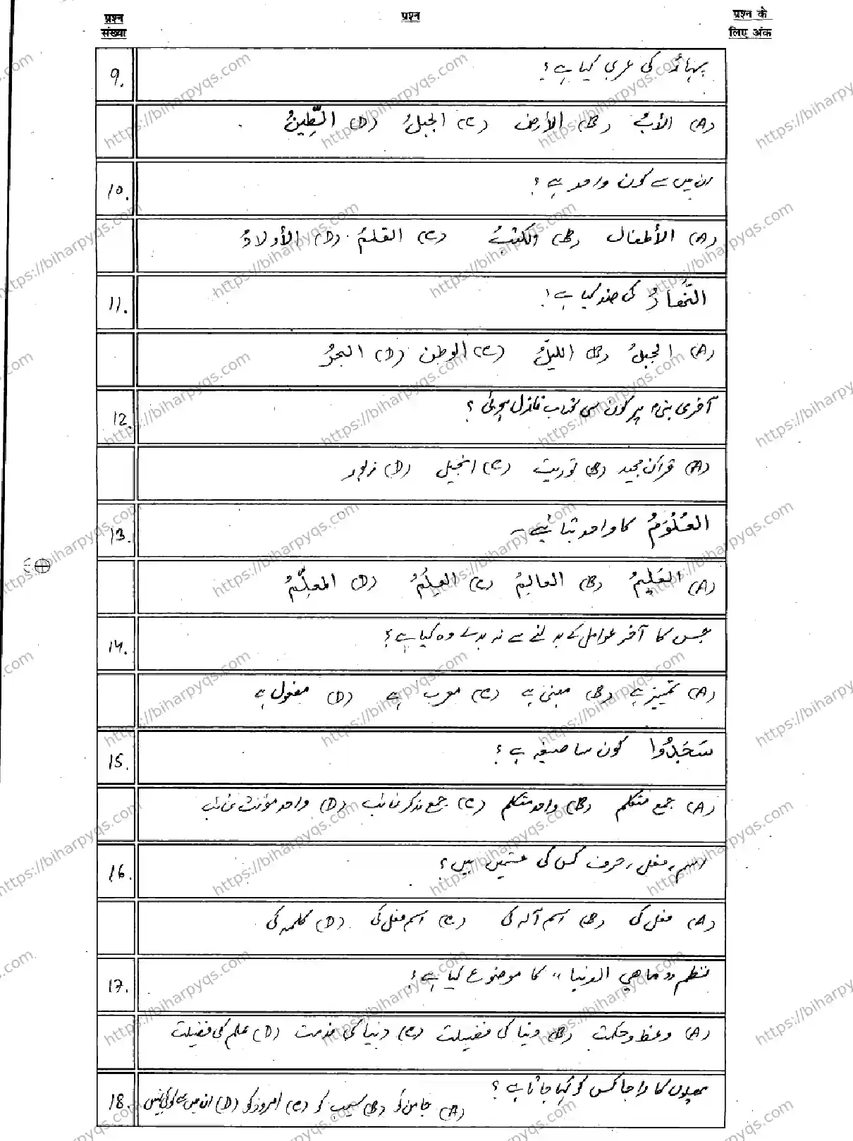 Bihar Board Class 10 2026 ARABIC SIL Model Papers - Page 4