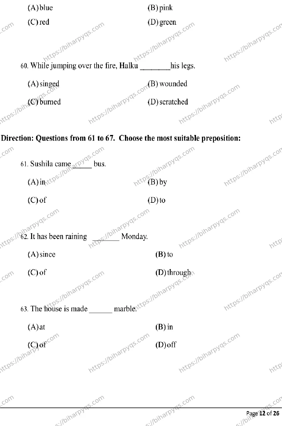 Bihar Board Class 10 2026 ENGLISH Model Papers - Page 12