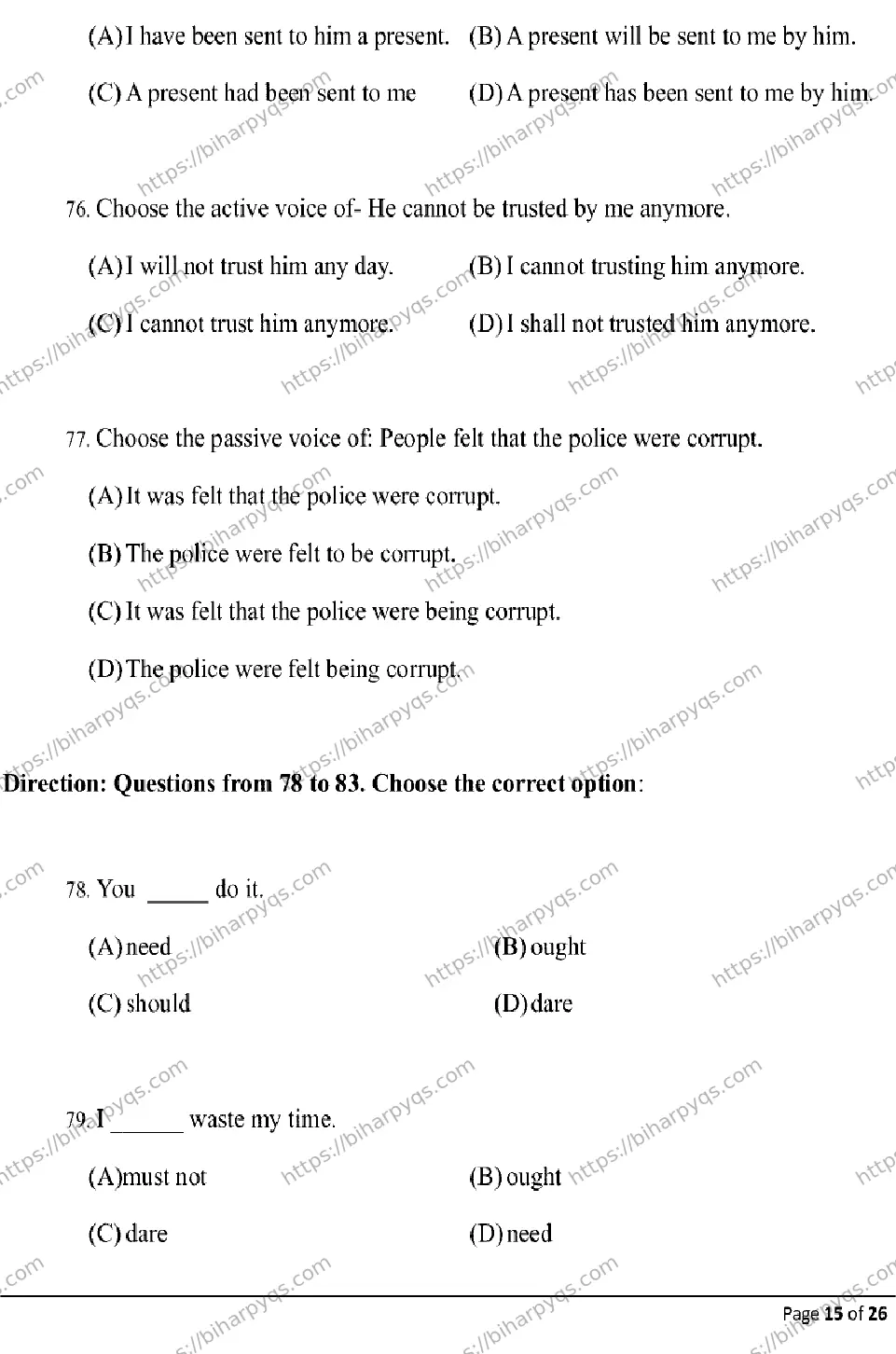 Bihar Board Class 10 2026 ENGLISH Model Papers - Page 15
