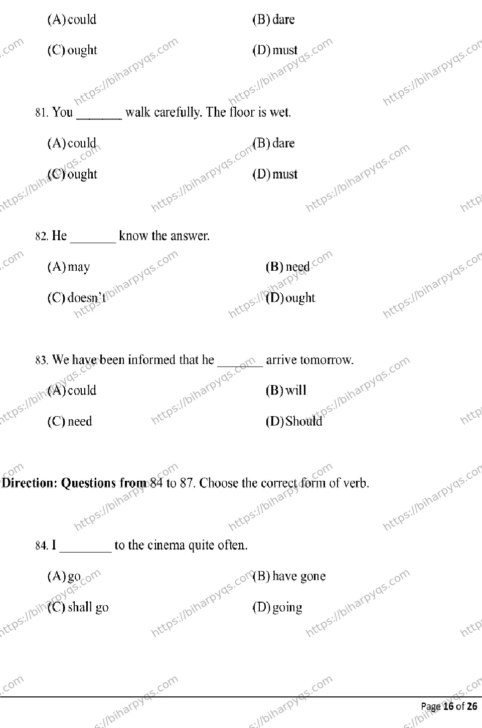 Bihar Board Class 10 2026 ENGLISH Model Papers - Page 16