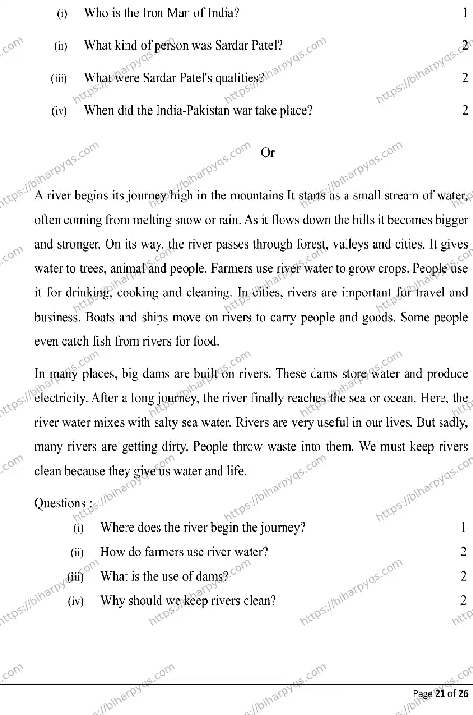 Bihar Board Class 10 2026 ENGLISH Model Papers - Page 21