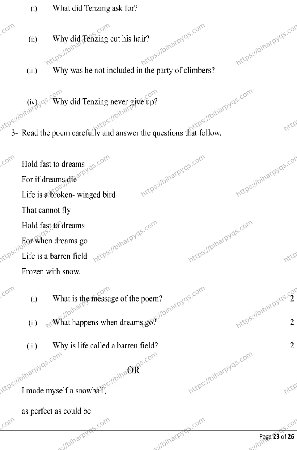 Bihar Board Class 10 2026 ENGLISH Model Papers - Page 23