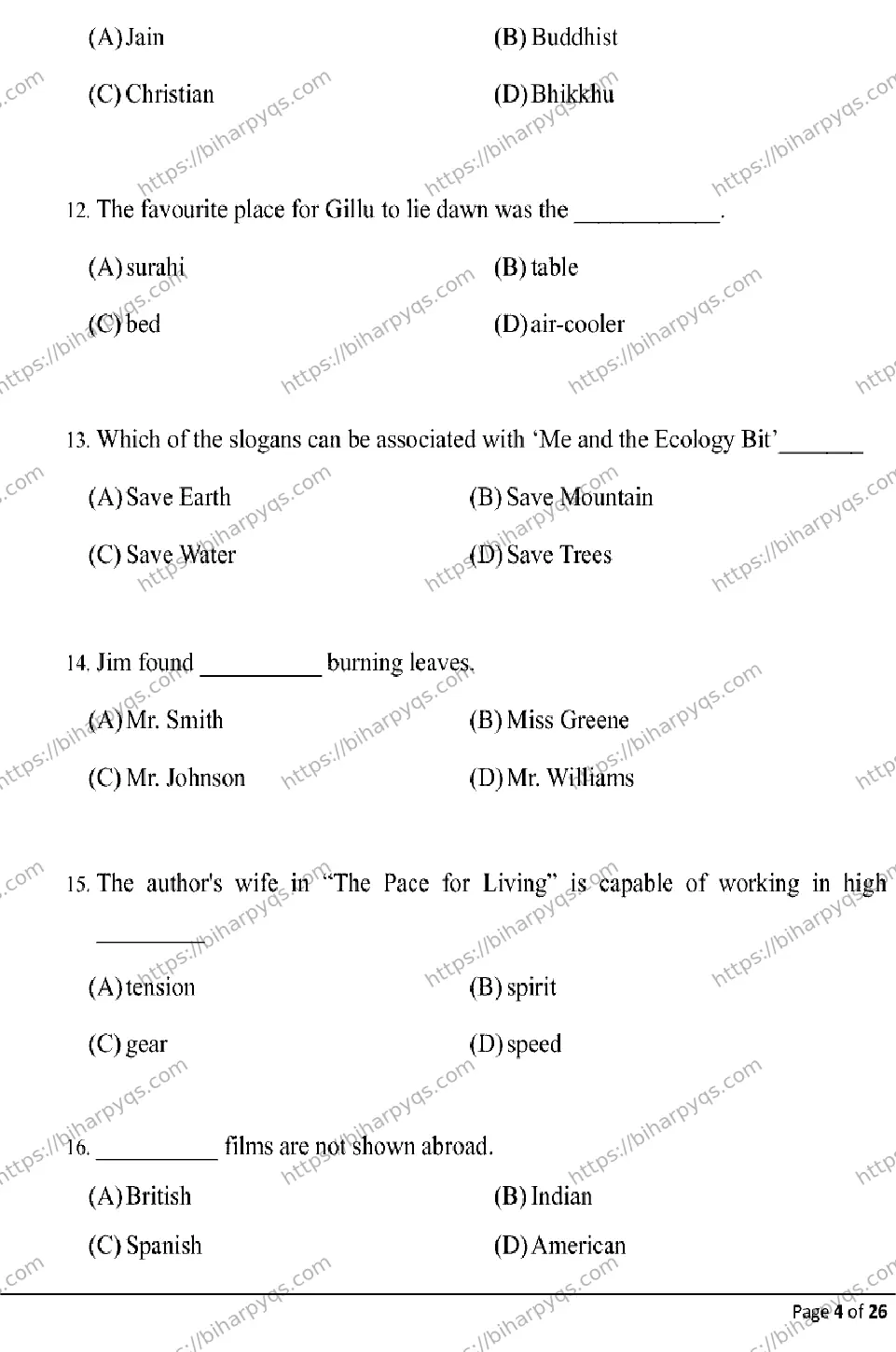 Bihar Board Class 10 2026 ENGLISH Model Papers - Page 4