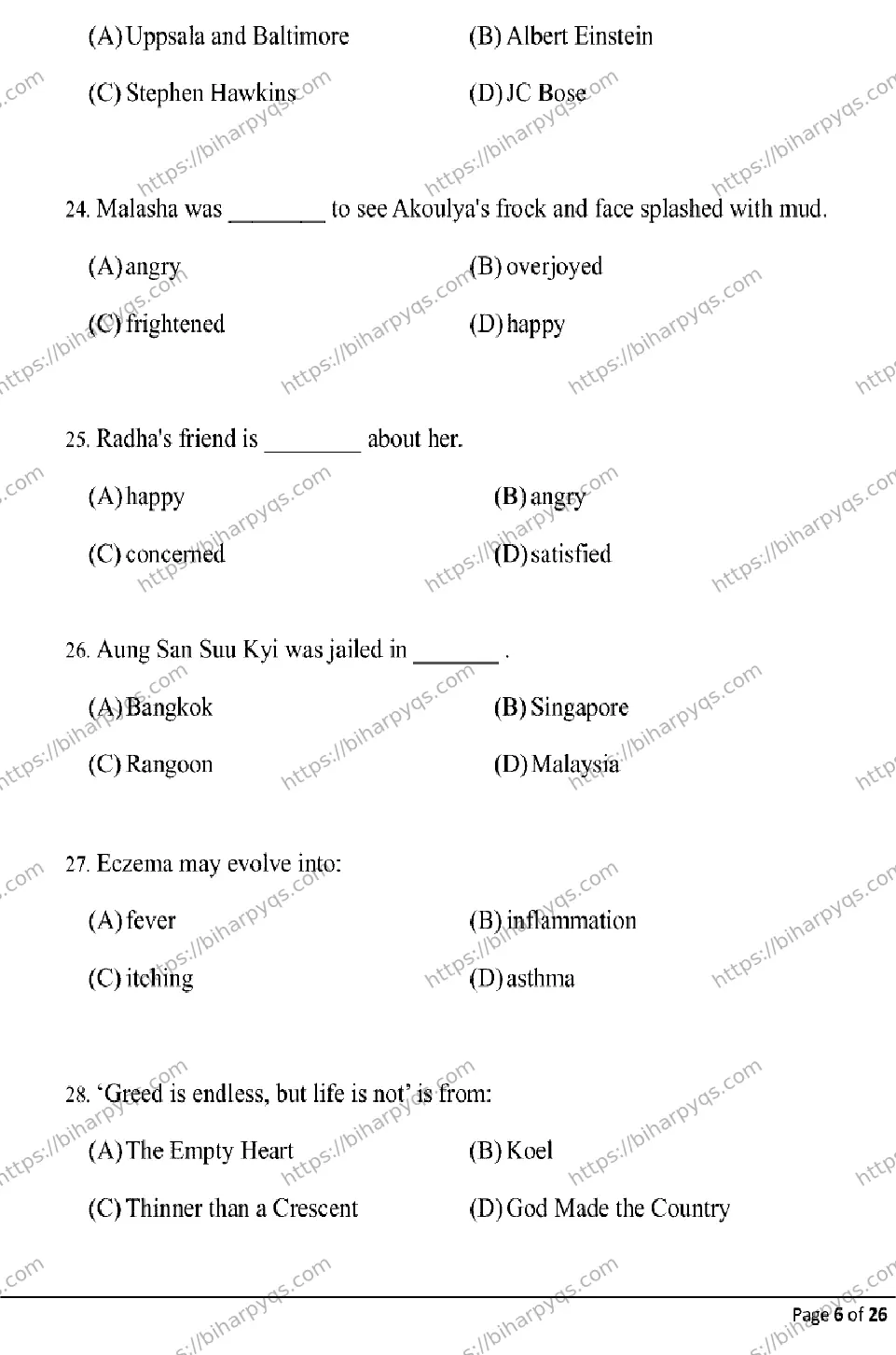 Bihar Board Class 10 2026 ENGLISH Model Papers - Page 6