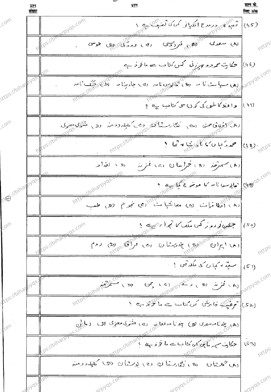 Bihar Board Class 10 2026 PERSIAN Model Papers - Page 8