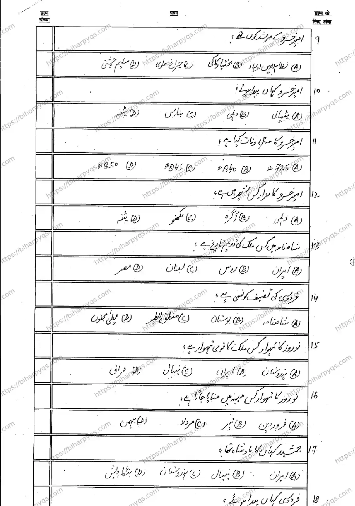 Bihar Board Class 10 2026 PERSIAN SIL Model Papers - Page 4