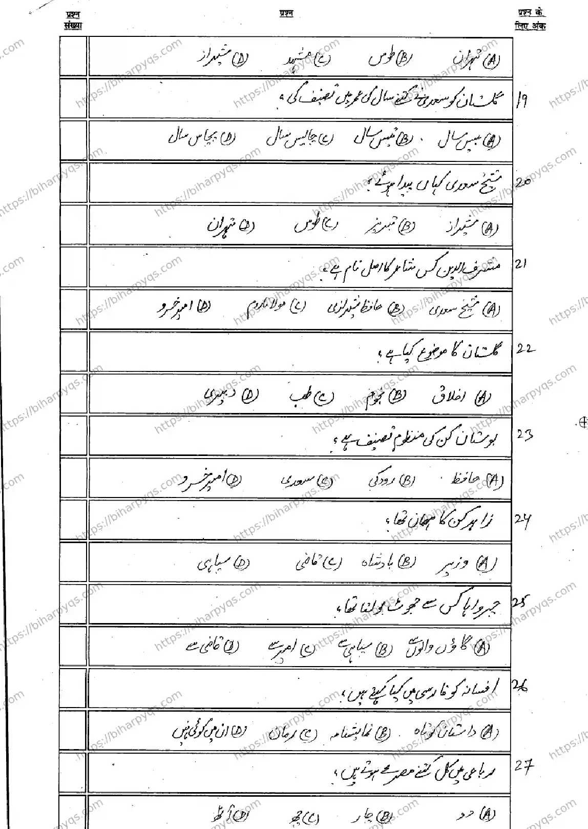 Bihar Board Class 10 2026 PERSIAN SIL Model Papers - Page 5