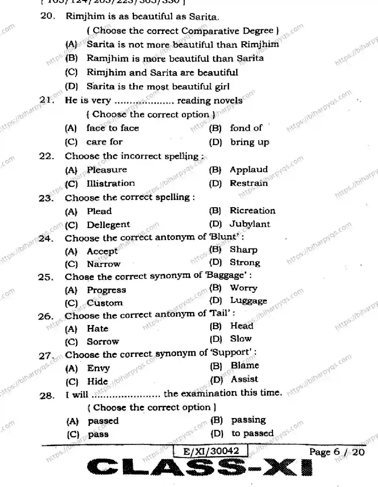 Bihar Board Class 11 2026 ENGLISH Finals - Page 6
