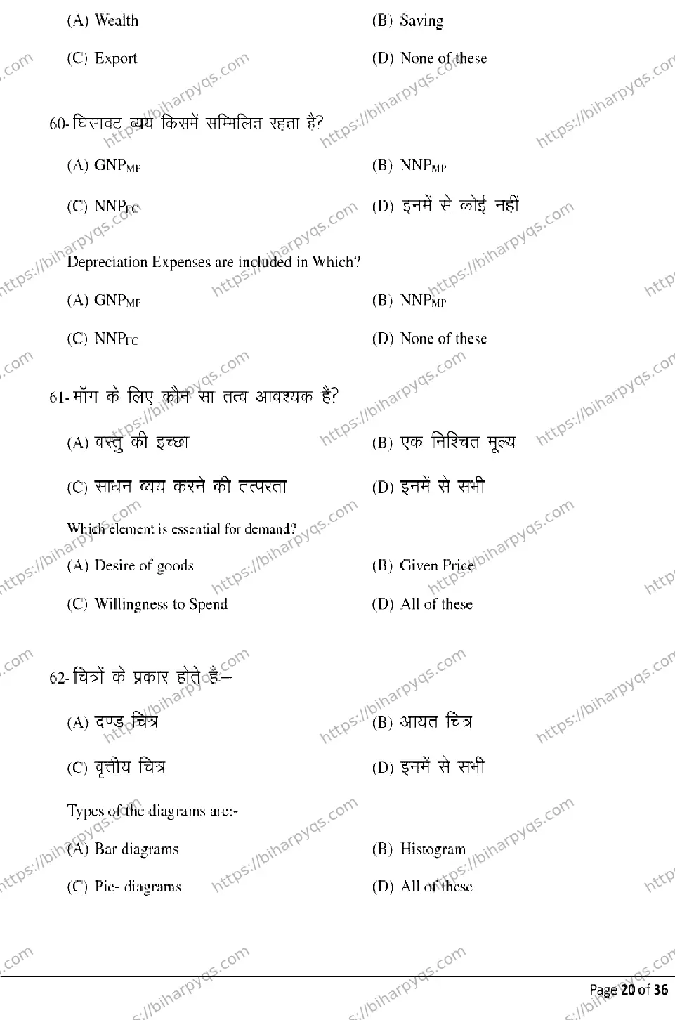 Bihar Board Class 2 2026 ECONOMICS Model Papers - Page 20
