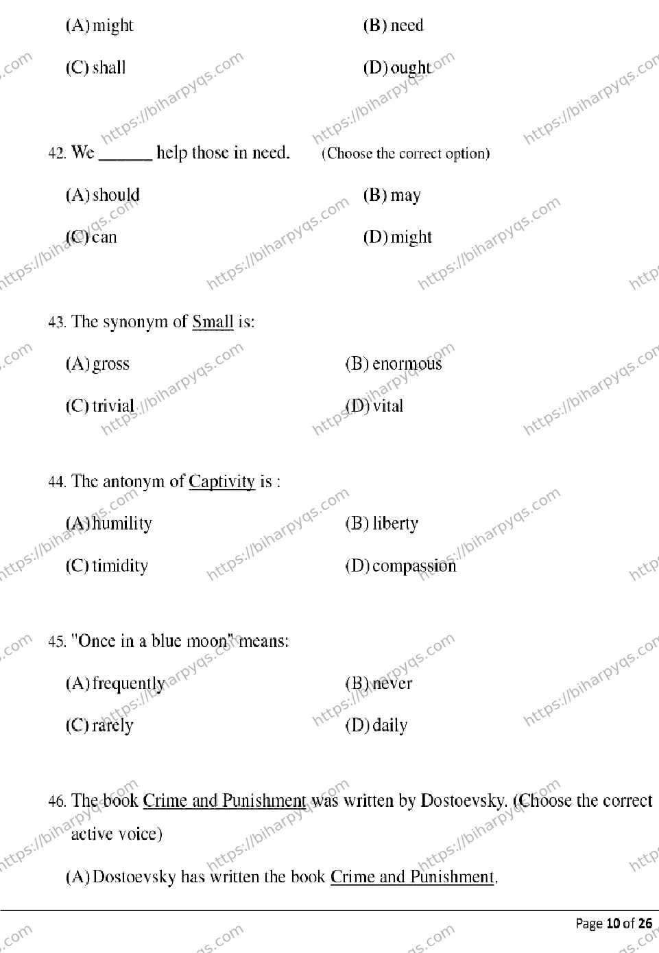 Bihar Board Class 2 2026 ENGLISH Model Papers - Page 10
